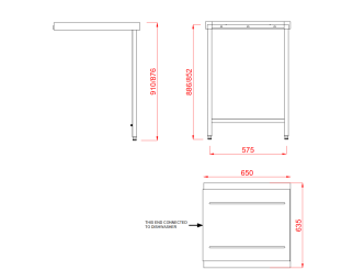 Hobart Outlet Single Rack Table SC650 (650mm Length)