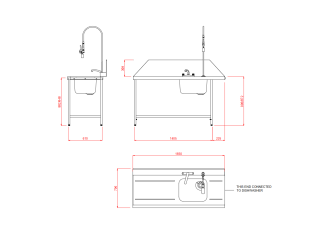 Hobart Inlet Triple Rack Table & Sink SD1650L/R-Left Hand (1650mm Length)