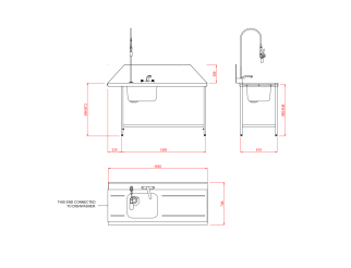 Hobart Inlet Triple Rack Table & Sink SD1650R/L-Right Hand (1650mm Length)